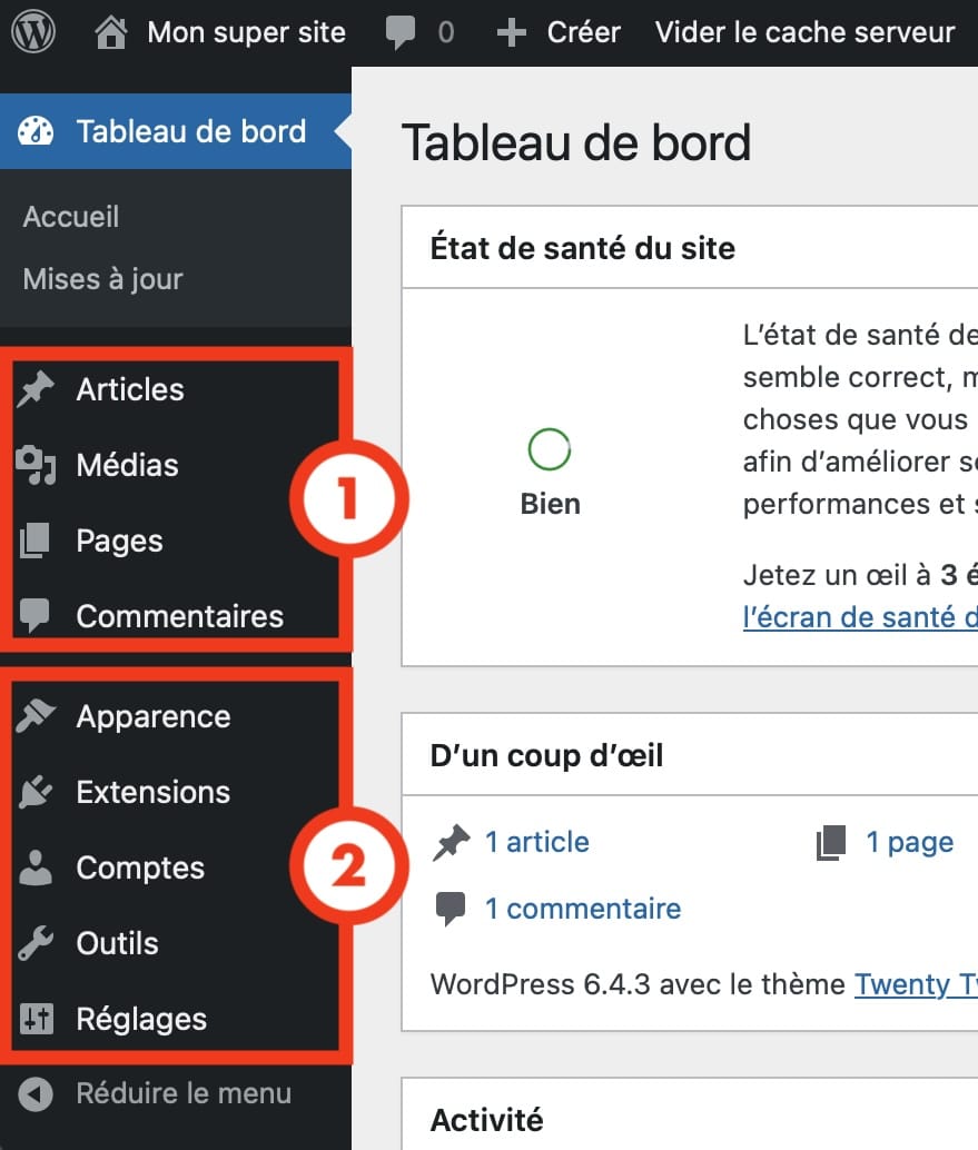 WordPress sidebar